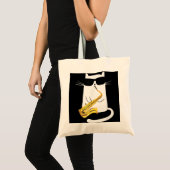 Tote Bag Chat drôle Porter des lunettes de soleil Jouer Sax (Devant (produit))