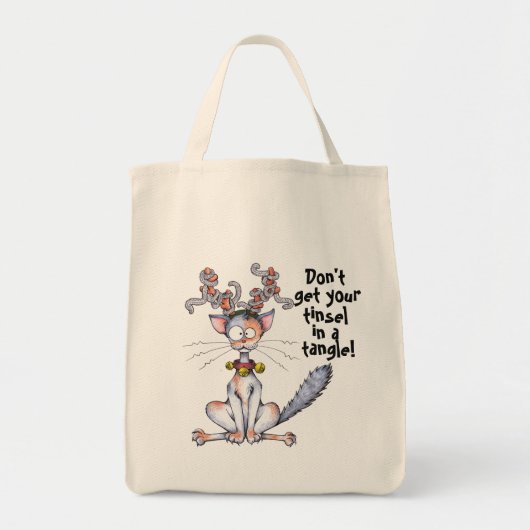 Tote Bag Chat embrouillé par tresse (Devant)