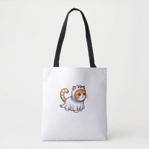 Tote Bag Chat en costume fantôme pour Halloween