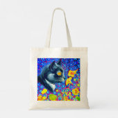 Tote Bag Chat en fleurs (Dos)