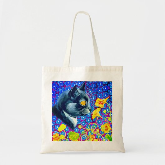 Tote Bag Chat en fleurs (Devant)