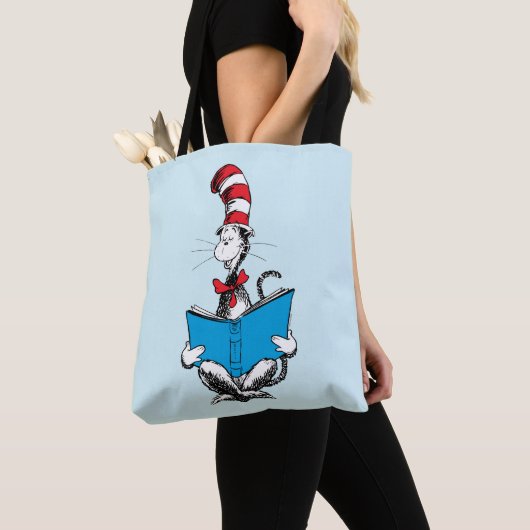 Tote Bag Chat en lecture Casquette (De près)