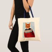 Tote Bag Chat en pull-over (Devant (produit))