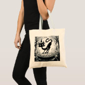 Tote Bag Chat en sorcière (Devant (produit))