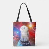 Tote Bag Chat en train de pleurer dans l'espace (Dos)