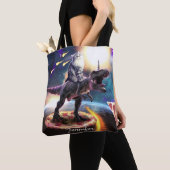 Tote Bag Chat équitation dinosaure licorne dans l'espace (De près)