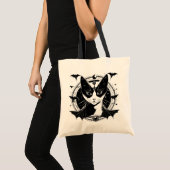 Tote Bag Chat et chauves-souris I (Devant (produit))