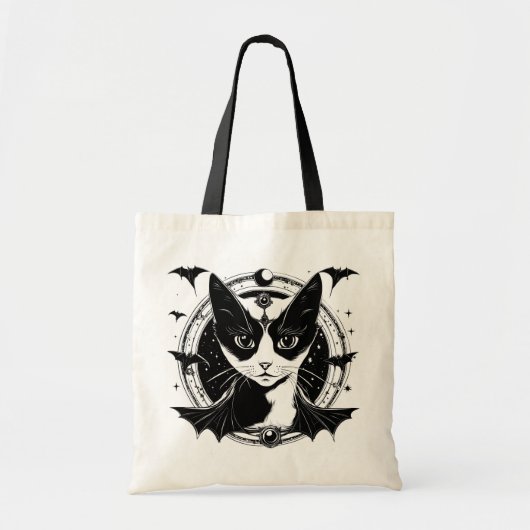Tote Bag Chat et chauves-souris I (Devant)