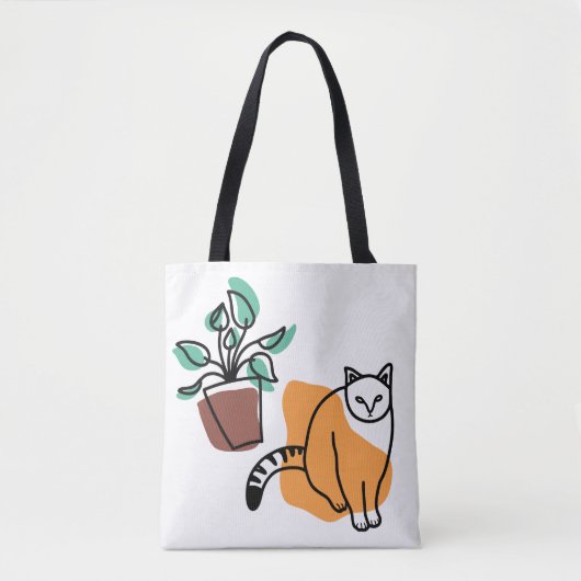 Tote Bag Chat et le plante (Devant)
