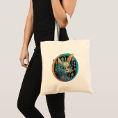 Tote Bag Chat étrange qui fixe vos phares (Devant (produit))
