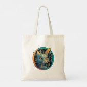 Tote Bag Chat étrange qui fixe vos phares (Dos)