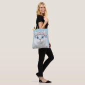 Tote Bag Chat floral blanc doux (Sur le modèle)
