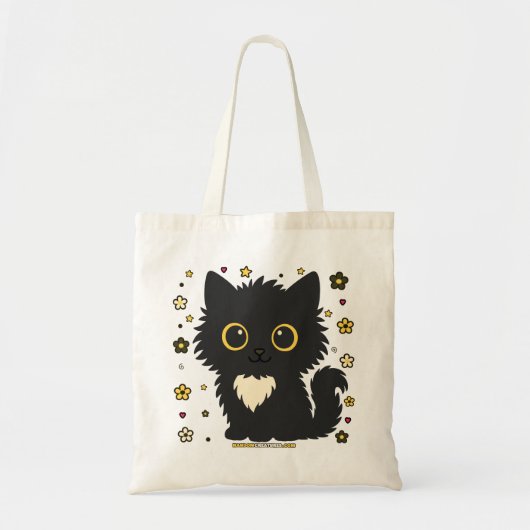 Tote Bag Chat floral Lucky Lia (Devant)