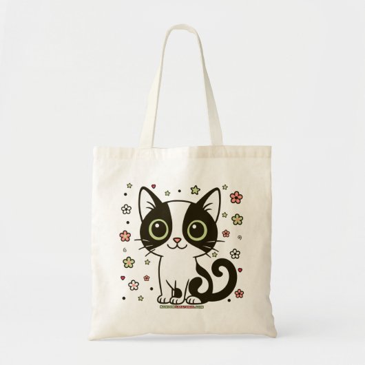 Tote Bag Chat floral Mini Moo (Devant)