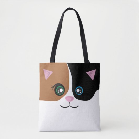 Tote Bag Chat Fourre-tout - calicot (Devant)