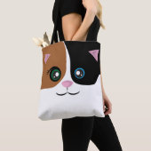 Tote Bag Chat Fourre-tout - calicot (De près)