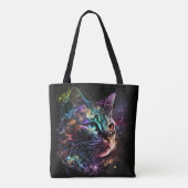 TOTE BAG CHAT GALAXY SOMBRE IMPRESSIONNISTE AVEC ÉTOILES (Dos)