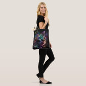 TOTE BAG CHAT GALAXY SOMBRE IMPRESSIONNISTE AVEC ÉTOILES (Sur le modèle)