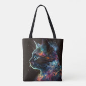 TOTE BAG CHAT GALAXY SOMBRE IMPRESSIONNISTE AVEC ÉTOILES (Dos)