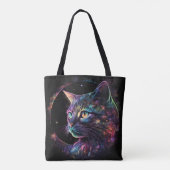 TOTE BAG CHAT GALAXY SOMBRE IMPRESSIONNISTE AVEC ÉTOILES (Dos)