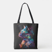 TOTE BAG CHAT GALAXY SOMBRE IMPRESSIONNISTE AVEC ÉTOILES (Dos)