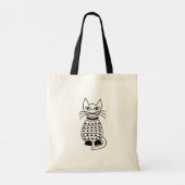 Tote Bag Chat géométrique noir et blanc Kitty (Dos)