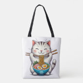 Tote Bag Chat Gourmet : Profite De Ramen Fourre-tout (Dos)