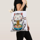 Tote Bag Chat Gourmet : Profite De Ramen Fourre-tout (De près)
