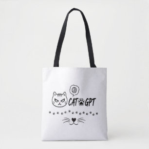 Tote Bag Chat GPT IA drôle Pixel Chat / Citation Tech drôle