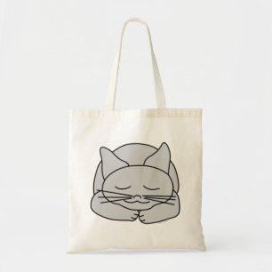 Tote Bag Chat gris dormant