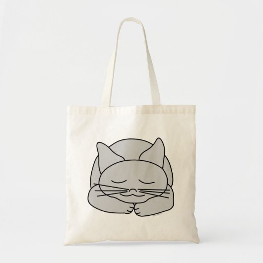 Tote Bag Chat gris dormant (Devant)