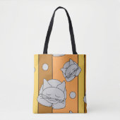 Tote Bag Chat gris dormant (Devant)