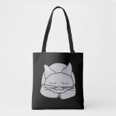 Tote Bag Chat gris dormant (Devant)