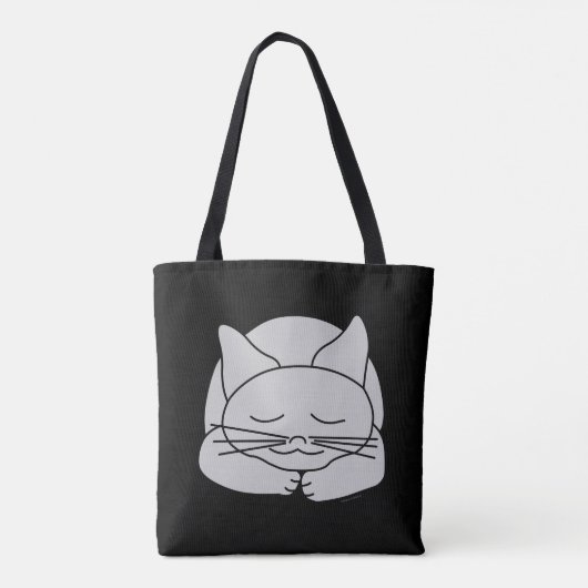 Tote Bag Chat gris dormant (Dos)