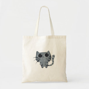Tote Bag Chat gris mignon avec de grands yeux au beurre