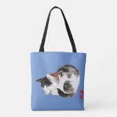 Tote Bag Chat japonais couché noir et blanc (Dos)