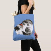 Tote Bag Chat japonais couché noir et blanc (De près)
