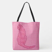 Tote Bag Chat japonais - Fuchsia Pink Batik (Dos)