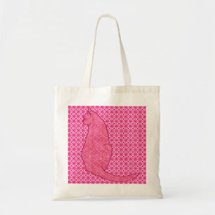 Tote Bag Chat japonais - Fuchsia Pink Batik