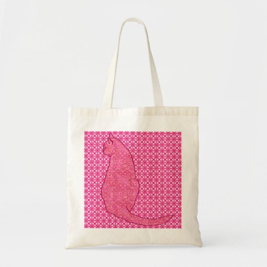 Tote Bag Chat japonais - Fuchsia Pink Batik (Devant)