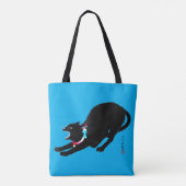 Tote Bag Chat Japonais Noir à la baguette (Dos)