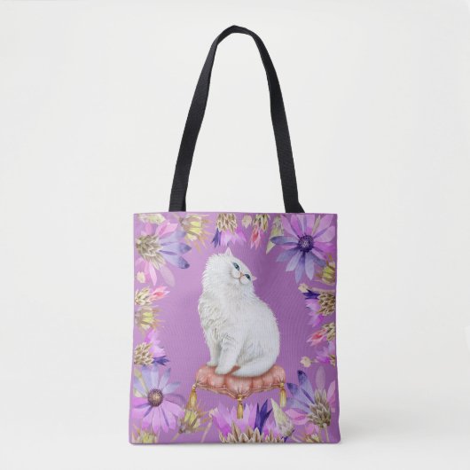 Tote Bag Chat Kitty Blanc (Devant)