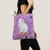 Tote Bag Chat Kitty Blanc (De près)