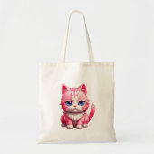 Tote Bag Chat Kitty Rose Cute (Devant)