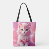 Tote Bag Chat Kitty Rose Fluffy Cute Dreamy (Dos)