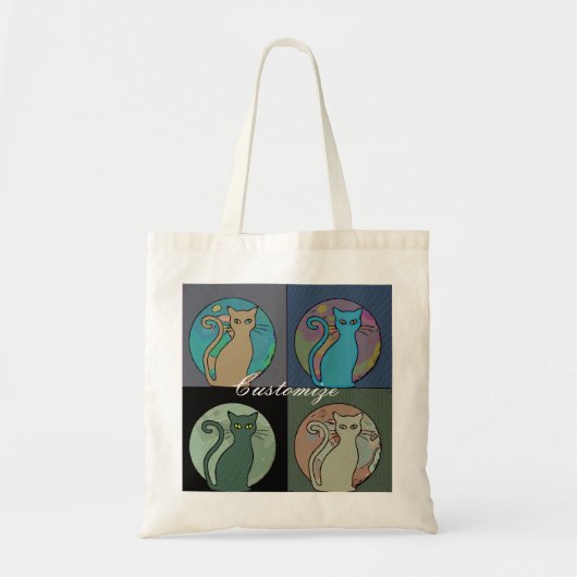 Tote Bag Chat Lady Multi Chats assis Thunder_Cove (Devant)