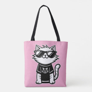 Tote Bag Chat le plus frais du monde avec lunettes de solei