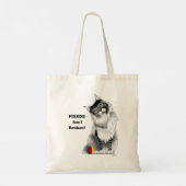 Tote Bag Chat-linge Maine Gris Funny Fixe (Dos)