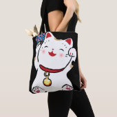 Tote Bag Chat Lucky Maneki Neko Fourre-tout (De près)