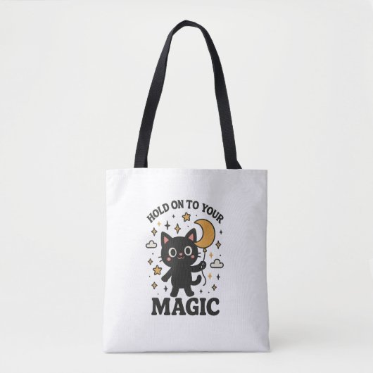 Tote Bag Chat magique Lune (Devant)